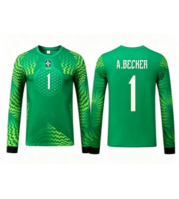 Brasilien Alisson Becker #1 Målvakt Replika Bortatröja VM 2026 Långärmad